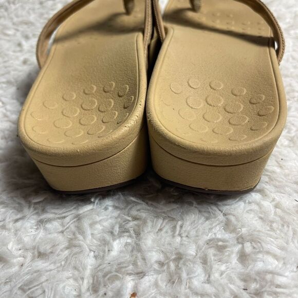 VIONIC High Tide Orthotic tan cork Flip Flop Wedge Thong Sandals Women S… - Picture 5 of 10